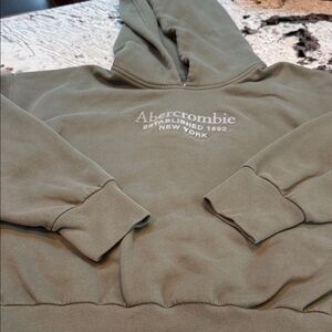 Abercrombie Olive Green Embroidered Logo Hoodie